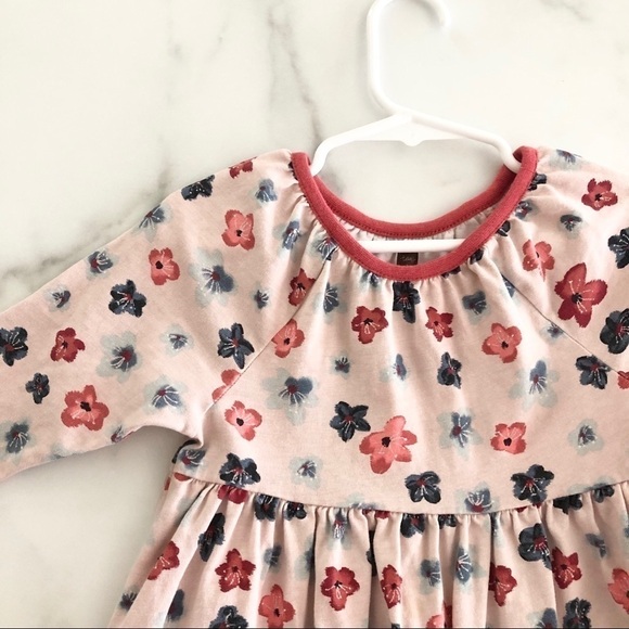 Tea Amai Swingy Babydoll Dress Floral Cotton Pink - Picture 2 of 7